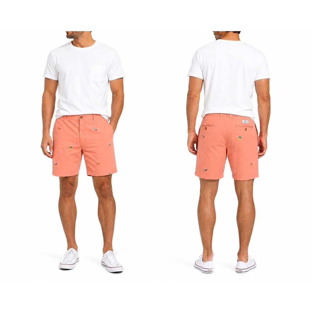Vineyard Vines Men’s Size‎ 42 Pink Embroidered Tropical Cocktail Chino Shorts